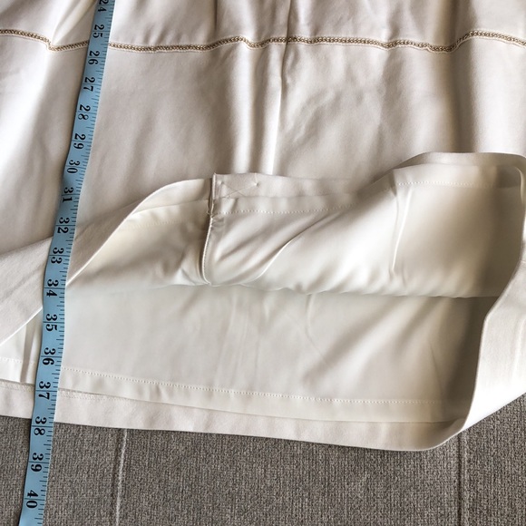 The Limited sleeveless fitted dress ivory color with gold chain detailing, sz 14 - Picture 7 of 9